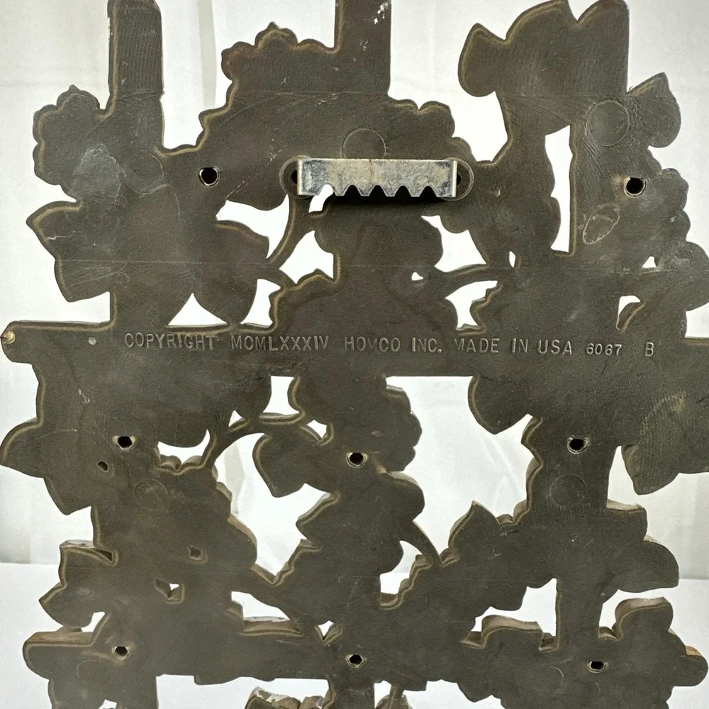 HOMCO‎ Wall Shelf Hanging Faux Bamboo Wood Floral Trellis Boho 6067B 1984 Silver